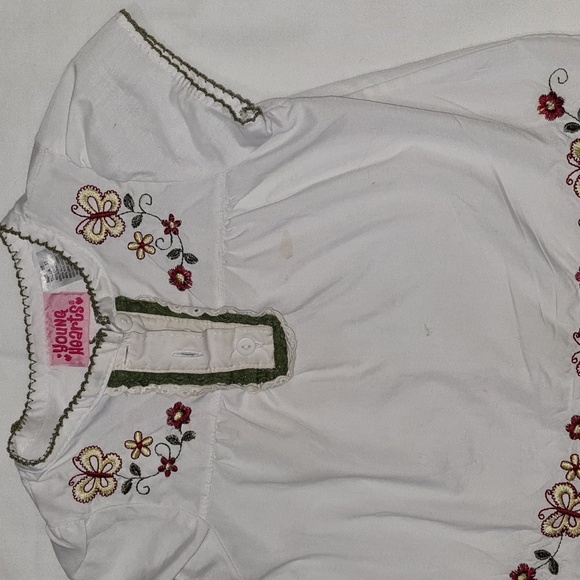 2 piece girls top and bottom Young Heart's outfit, Good Used Condition, flowers - Picture 4 of 5